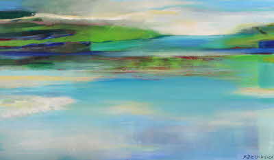 Susanne Beckh - 'Abstrakte Landschaft 2021', 80 x 140, Acryl, 2021